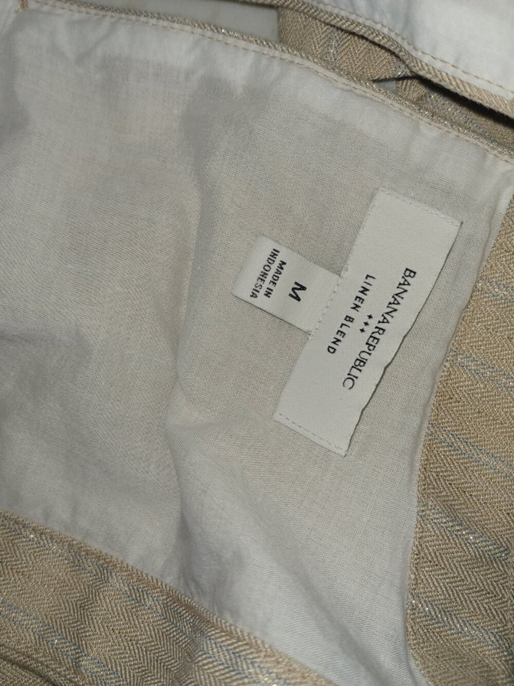 Banana Republic Tan Striped Tank Top Medium - Picture 4 of 5